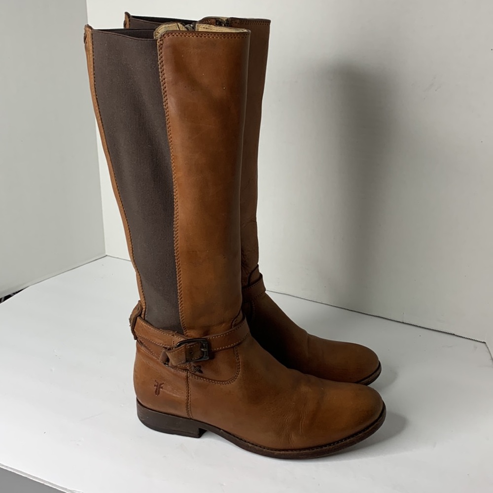 cognac leather riding boots